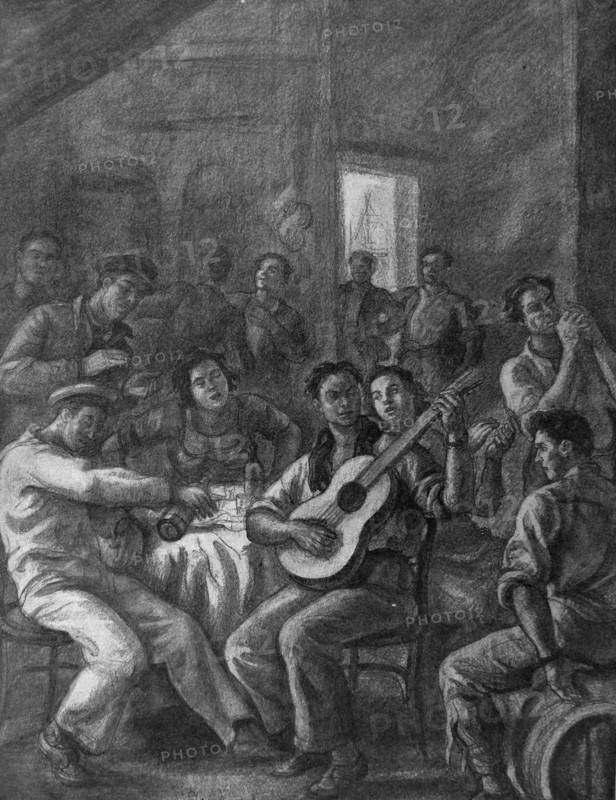 Propaganda illustration depicting Nationalist civilians