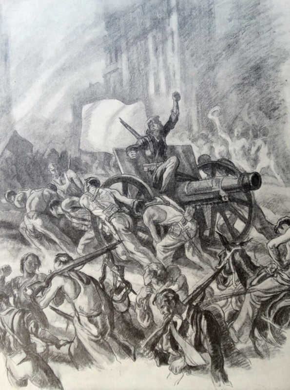 Propaganda illustration by Carlos Saenz De Tejada