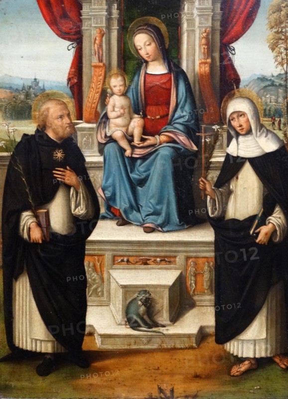 Garofalo, The Virgin and Child enthroned with Saint Dominic and Saint Catherine of Siena