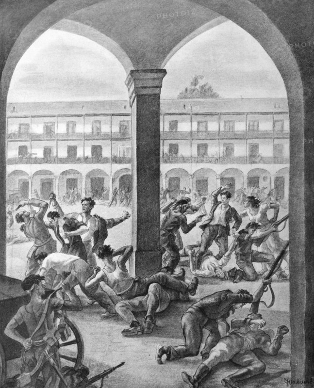 Propaganda Illustration showing street fighting