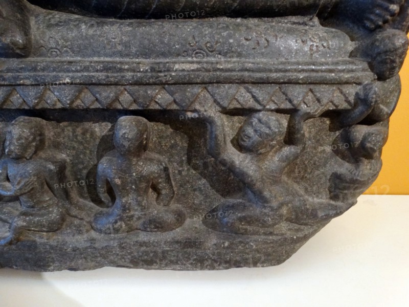 Basalt stupas depicting the death of the Buddha from Eastern India
