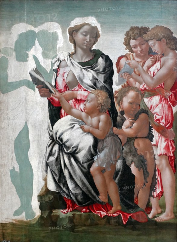 Michelangelo, The Virgin and Child with Saint John and Angels