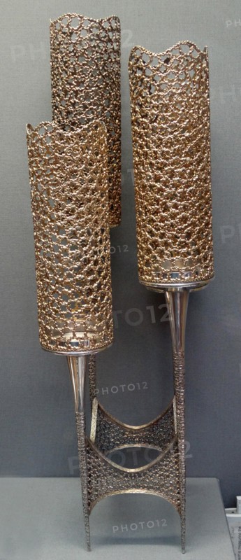 Silver and silver gilt candelabrum
