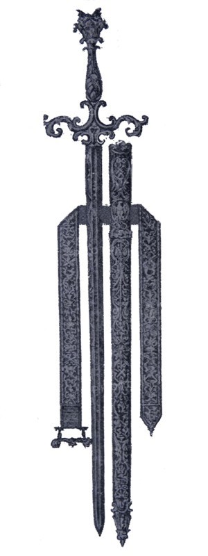 Engraving depicting the sword of the Polish Kings