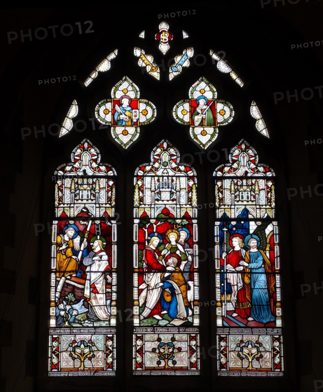 Stained glass window at St Michael and All Angels Anglican church