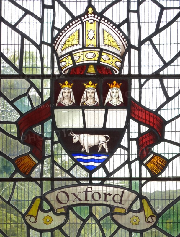 Oxford crest with a bull and mitre