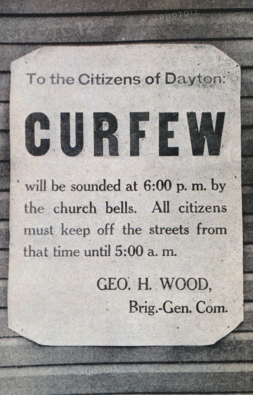 Curfew notice for the Citizens of Dayton