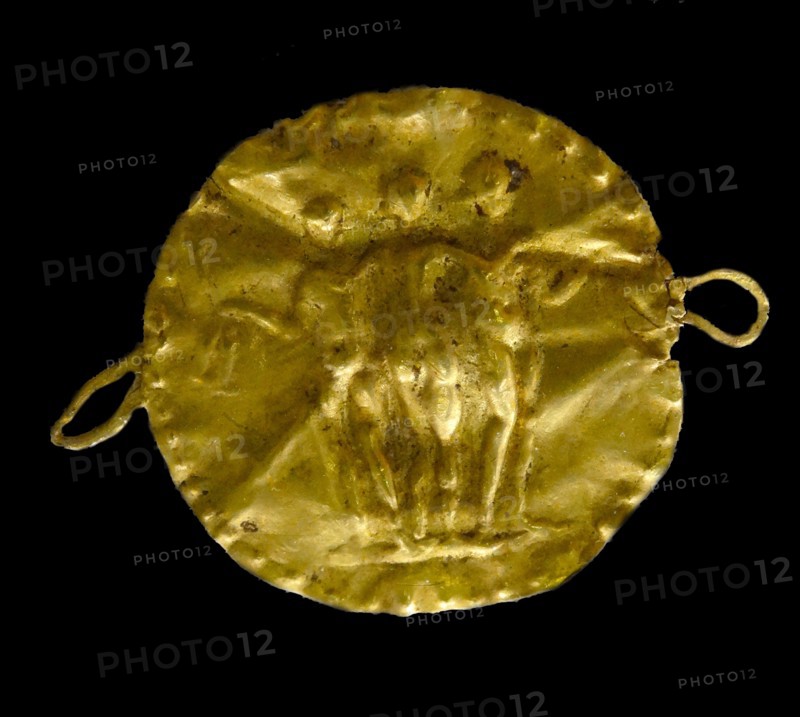 Gold disc from a necklace