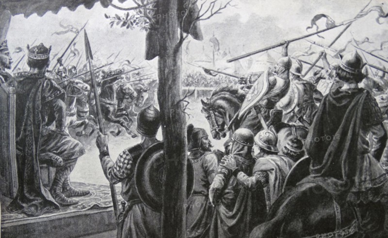 An assault at arms between the men of Louis and his brother Charles and Grandsons of Charlemagne