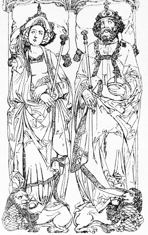Illustration from the tomb of Emperor Henry II and his wife Kunigunde in the Cathedral of Bamberg