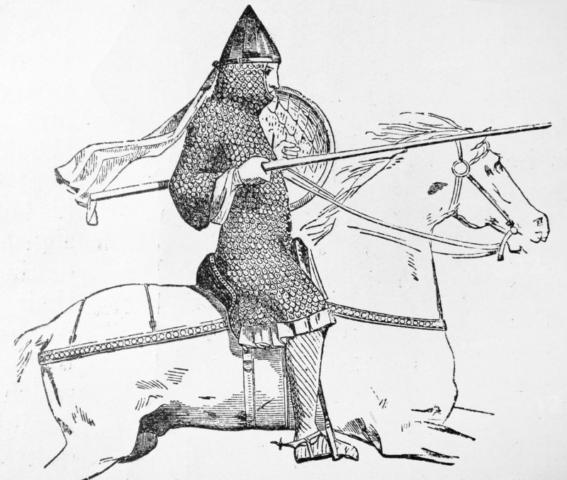 A mounted Knight of the 12th Century