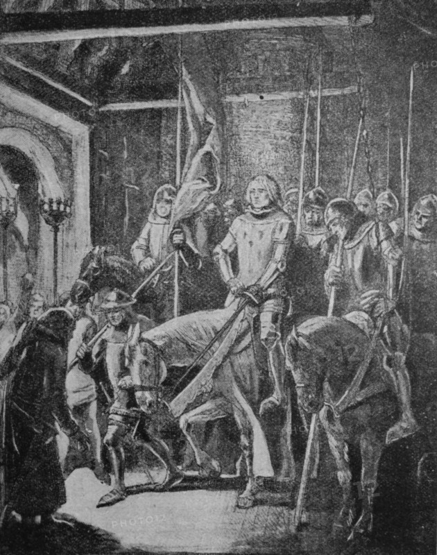Engraving depicting Philip VI of France after his defeat at Crecy