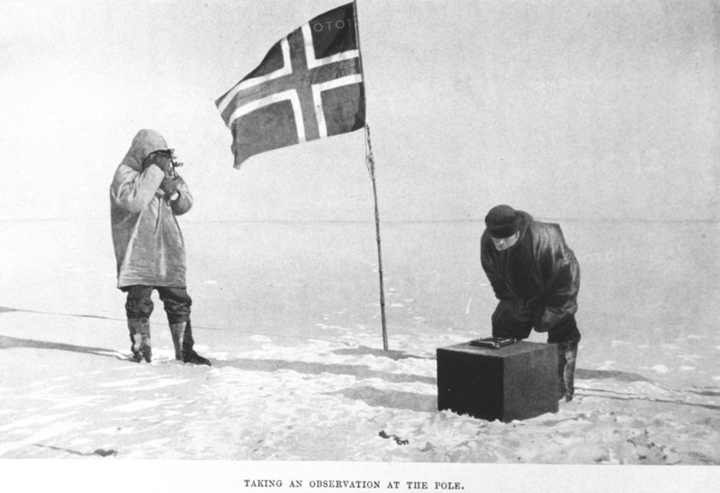 Taking an observation at the pole