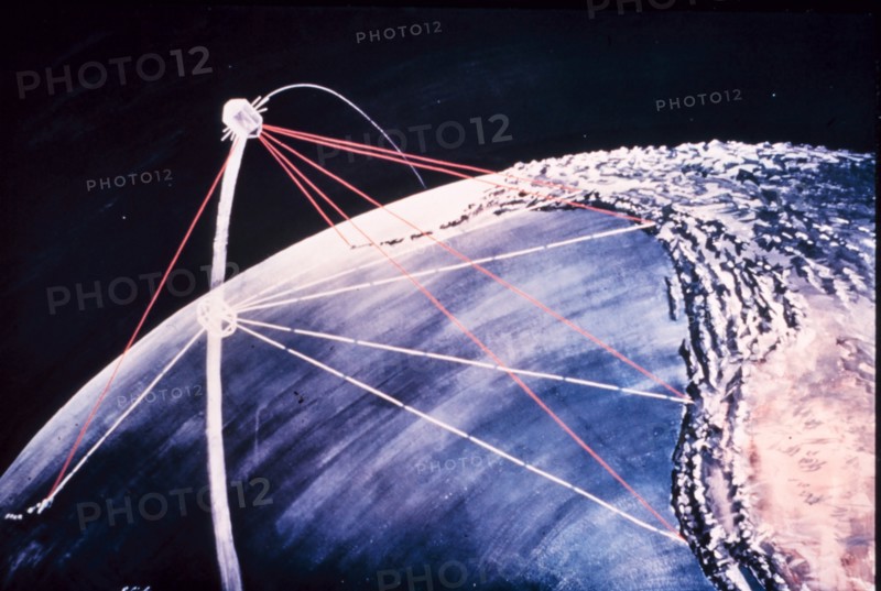 Conceptual diagram of satellite triangulation