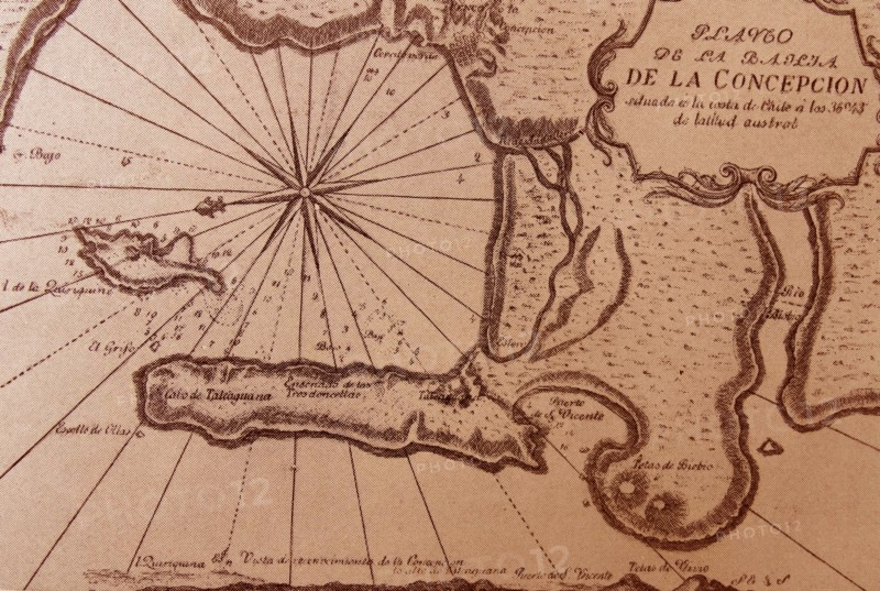 Map depicting the Bay of Concepción