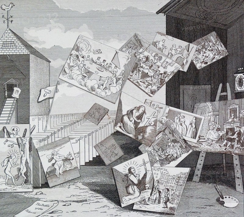 The Battle of the Pictures by William Hogarth