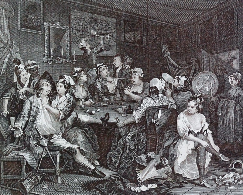 A Rake's Progress - Plate 3 - The Tavern Scene