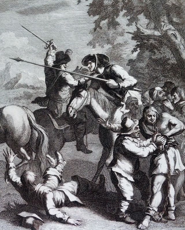 Don Quixote releases the Galley-slaves. by William Hogarth