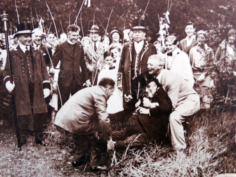 Beating the bounds is an ancient custom still observed in some English and Welsh parishes. 1935