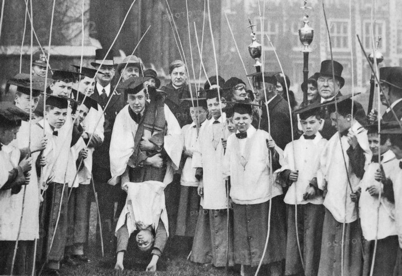 Beating the bounds tradition at St Dunstan's Church in England 1930