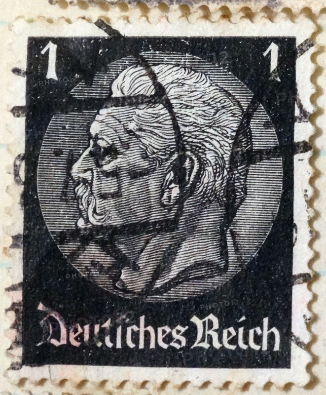 German Postage stamp depicting President Paul Von Hindenburg