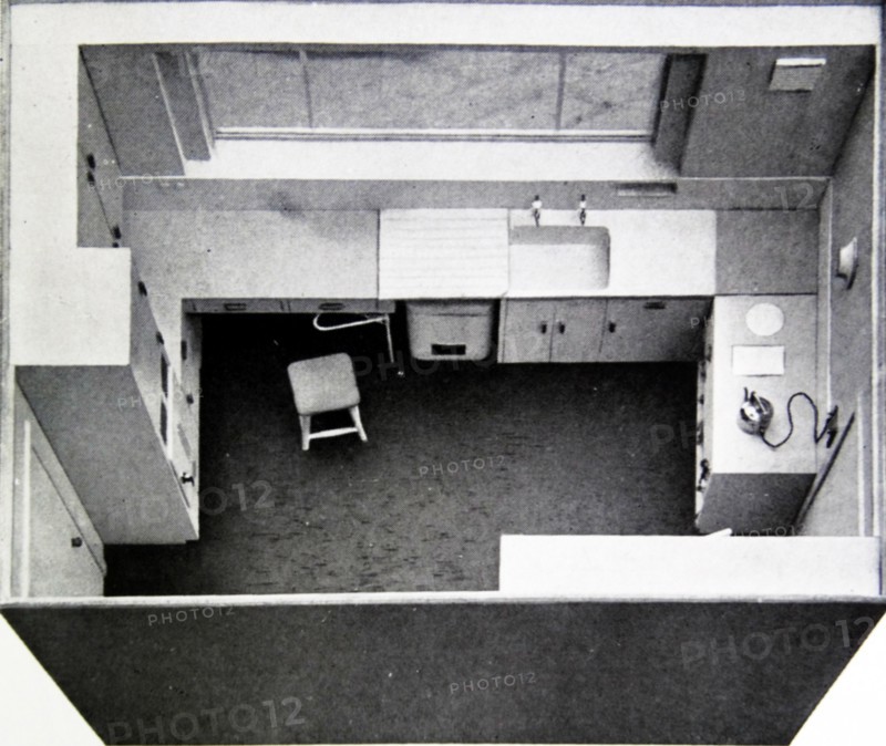 Photograph of a typical 1950's American kitchen