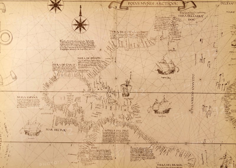 16th century Spanish map showing the Americas