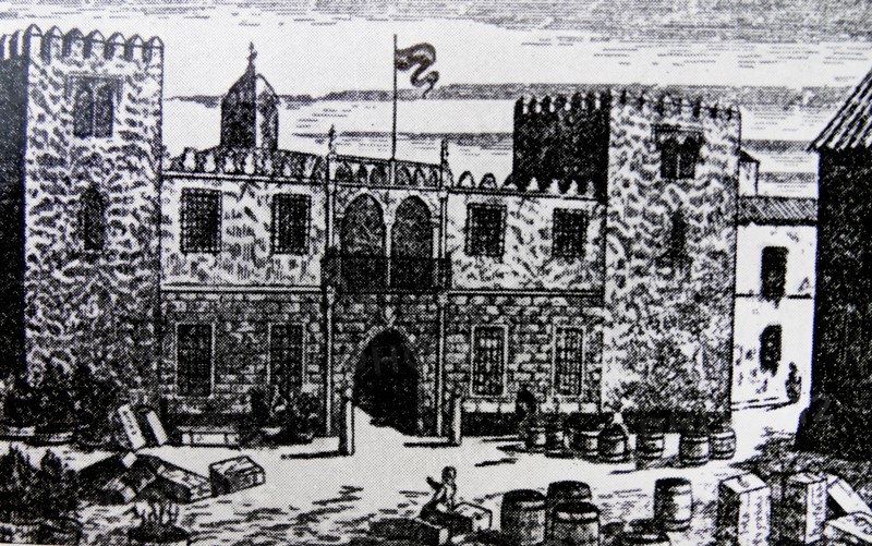 Facade of the old House of Trade in Seville