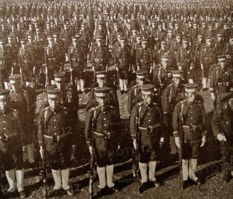 Soldiers of new Japan during the Japanese-Russo war