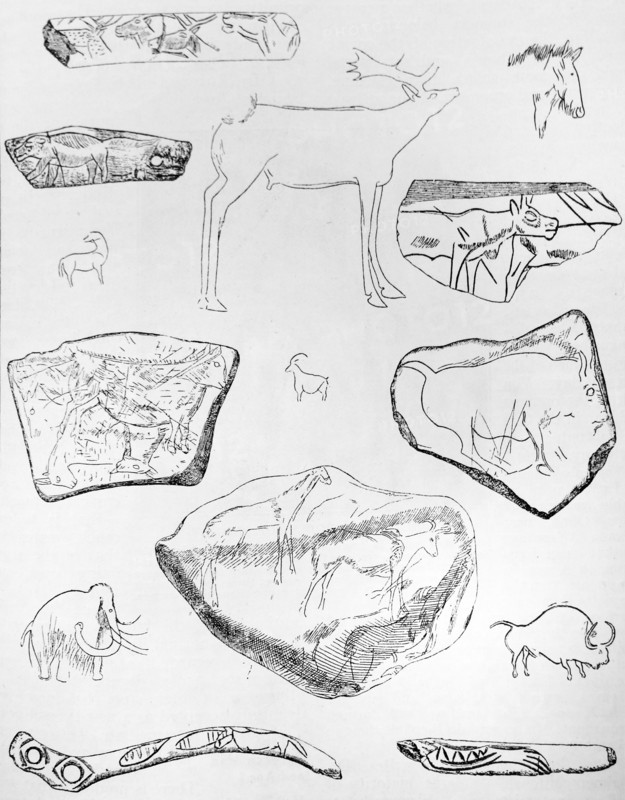 Illustrations of mankind's first efforts in picture-making