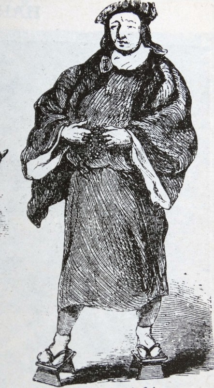 Woodcut of a Medieval friar