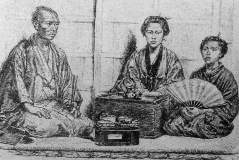 Illustration of a typical Japanese middle class family