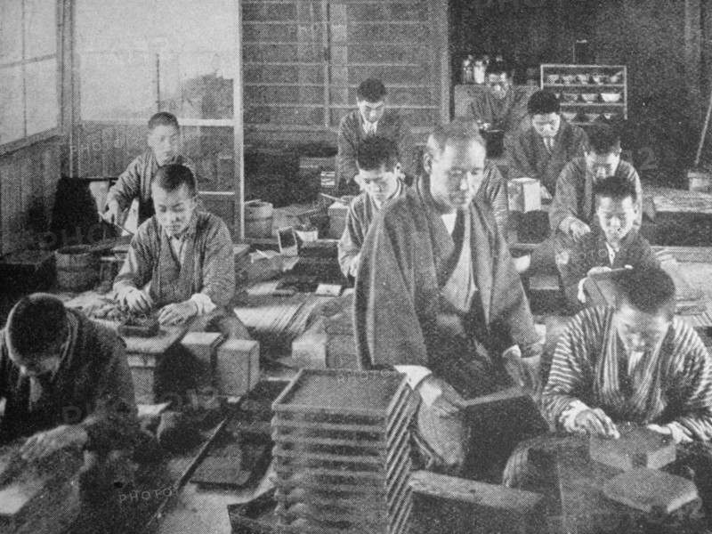 Japanese factory making boxes for export
