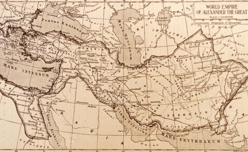 Map showing the empire of the Greek conqueror