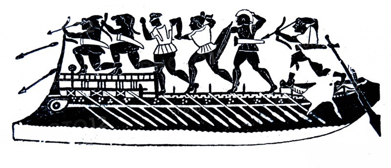 Greek Unireme war ship circa 6th century BC
