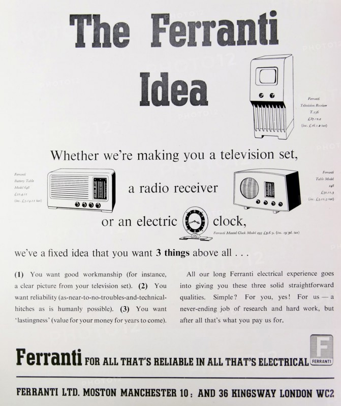 Advertisement for Ferranti
