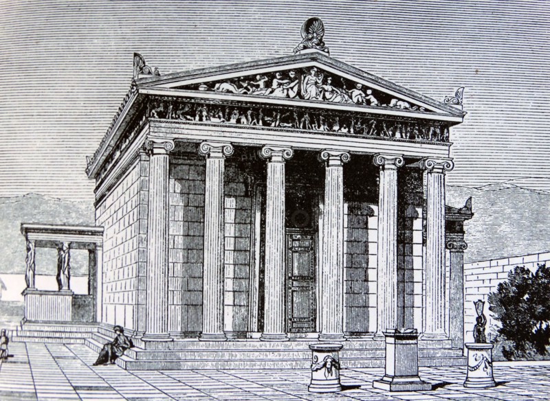 Illustration depicting the Erechtheion