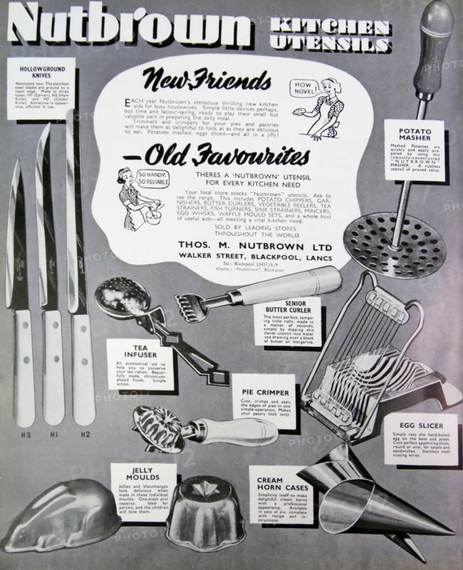 Advert for Nutbrown kitchen goods.