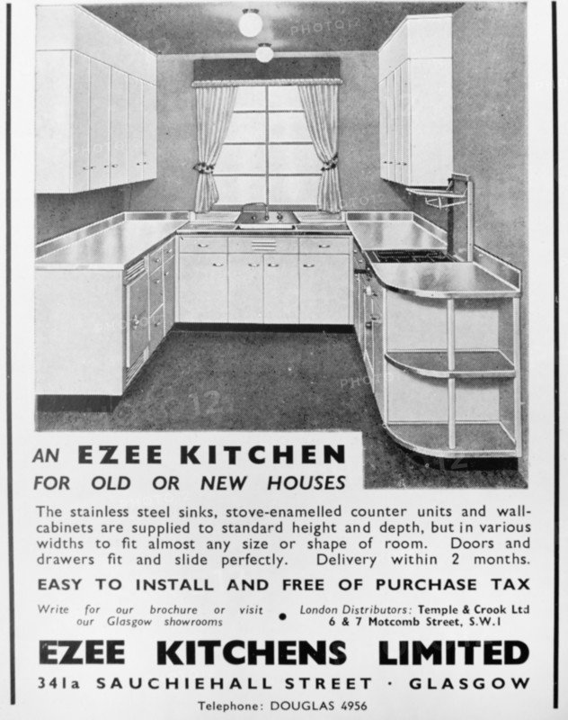 Advert for an 'Ezee Kitchen' from Ezee Kitchens Ltd. Glasgow