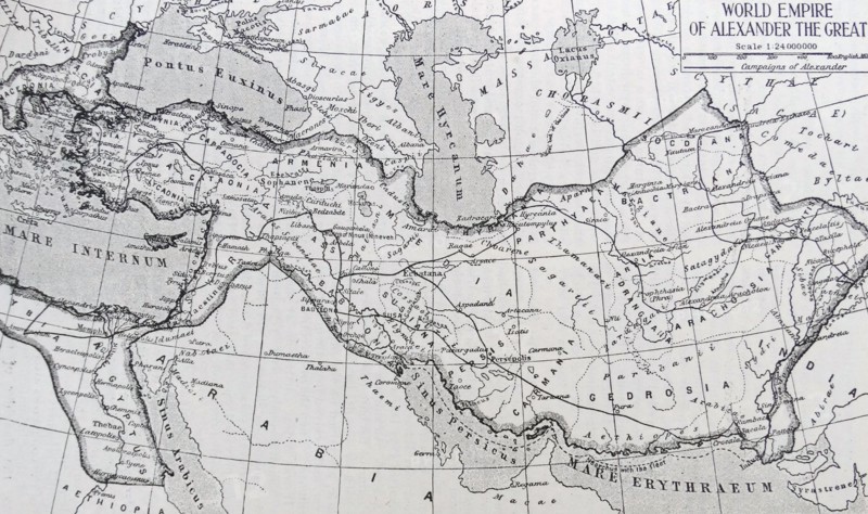 Map showing the Empire of Alexander the Great