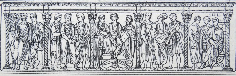 Engraving depicting a scene from the Byzantine Empire