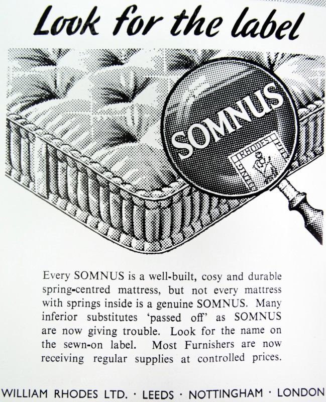 Advert for Somnus mattresses