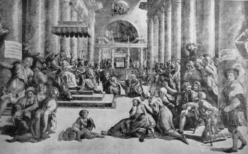 Painting depicting a scene from the life of Saint Silvester