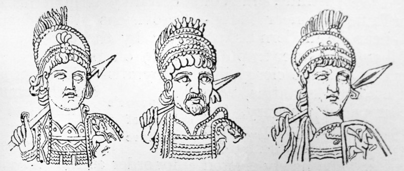 Portraits of three Early Byzantine Emperors
