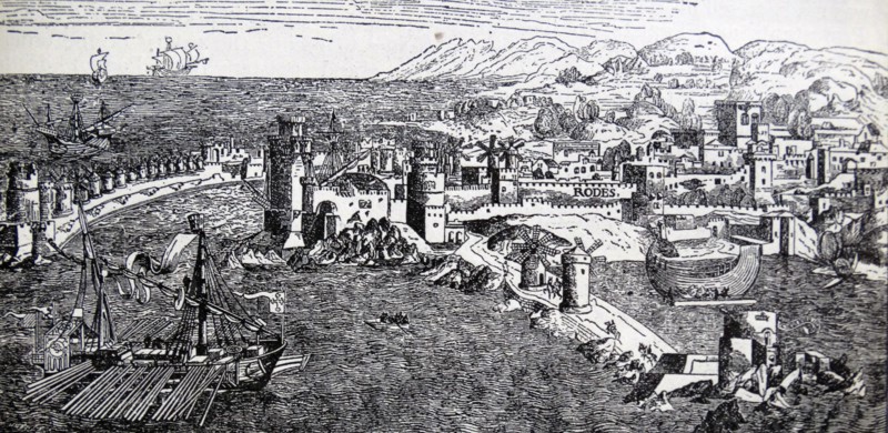 The harbour and town of Rhodes at the end of the 15th Century