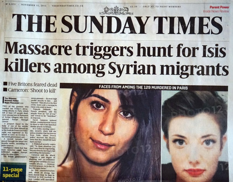 Sunday Times front page