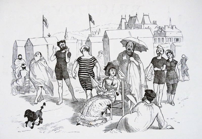 French and English on the beach