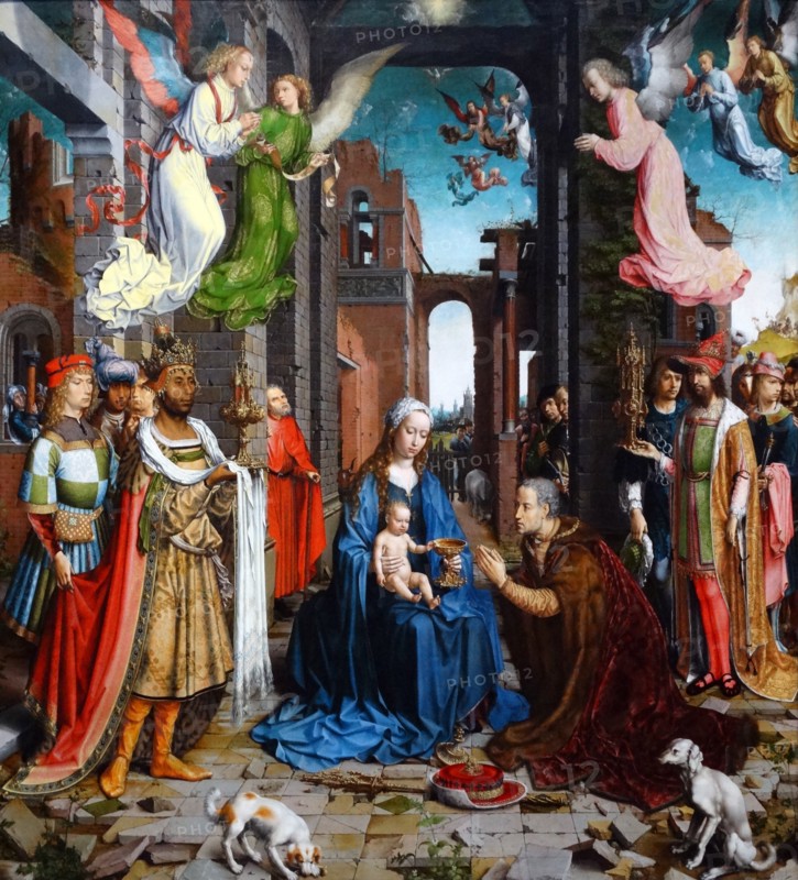 The Adoration of the Kings is a large oil-on-oak painting by Jan Gossaert