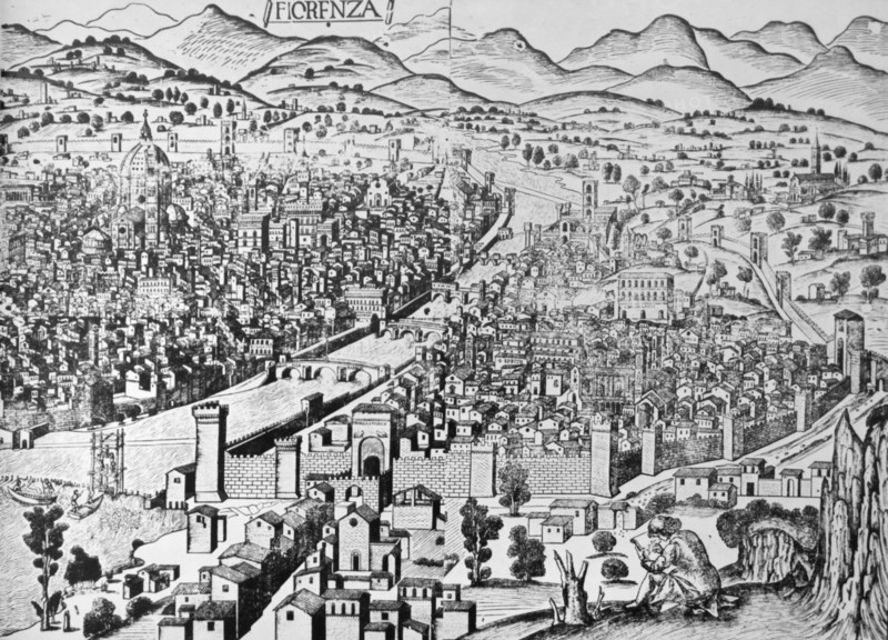 Woodcut depicting Florence during the 15th Century