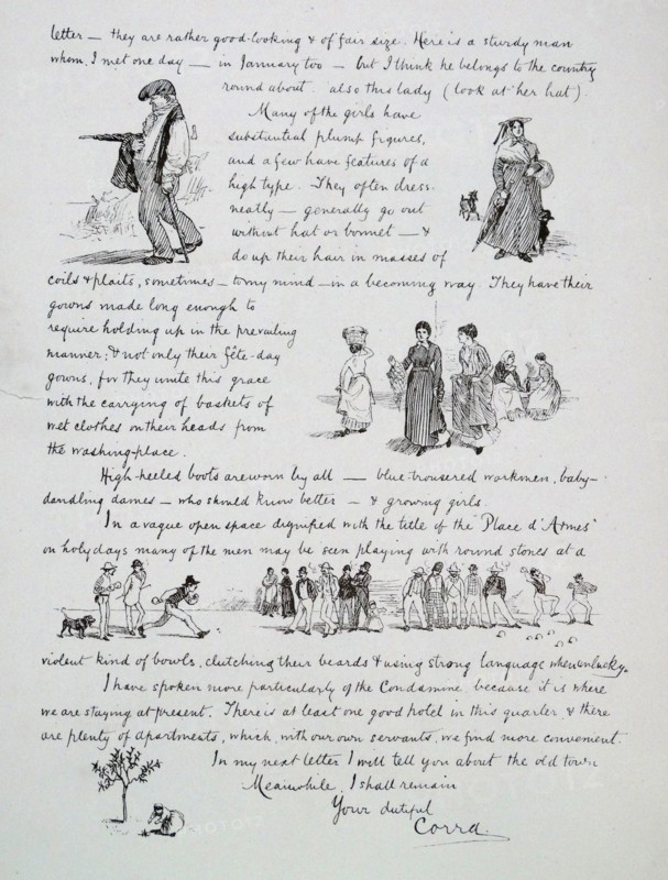 Illustrated travel correspondence from Monaco